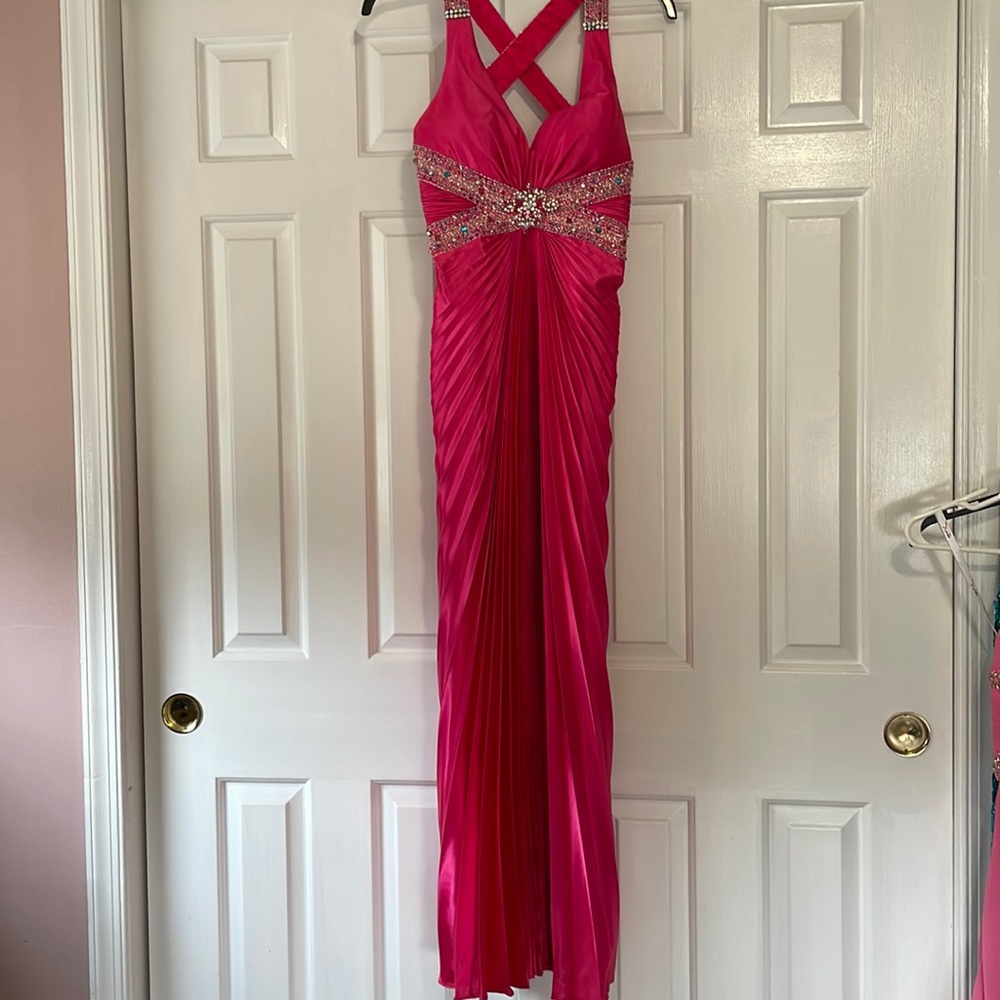 Pink long prom dress like new condition worn once